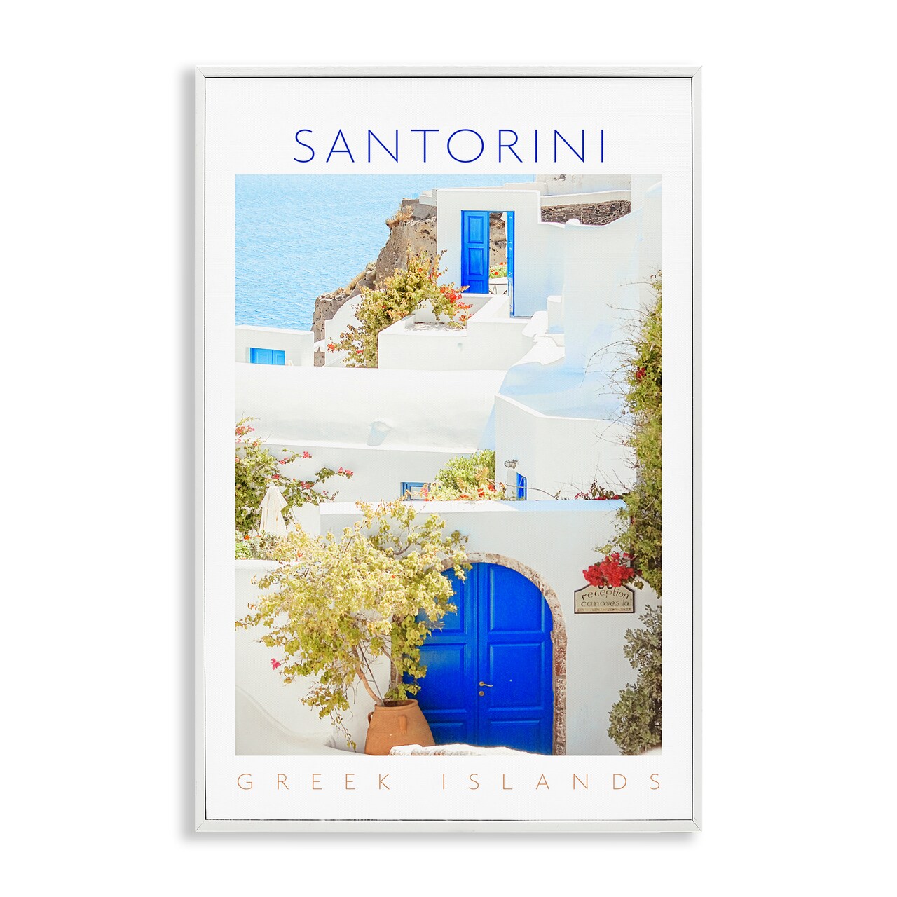 Stupell Industries Santorini Greek Islands Framed Giclee, design by Erin Marie